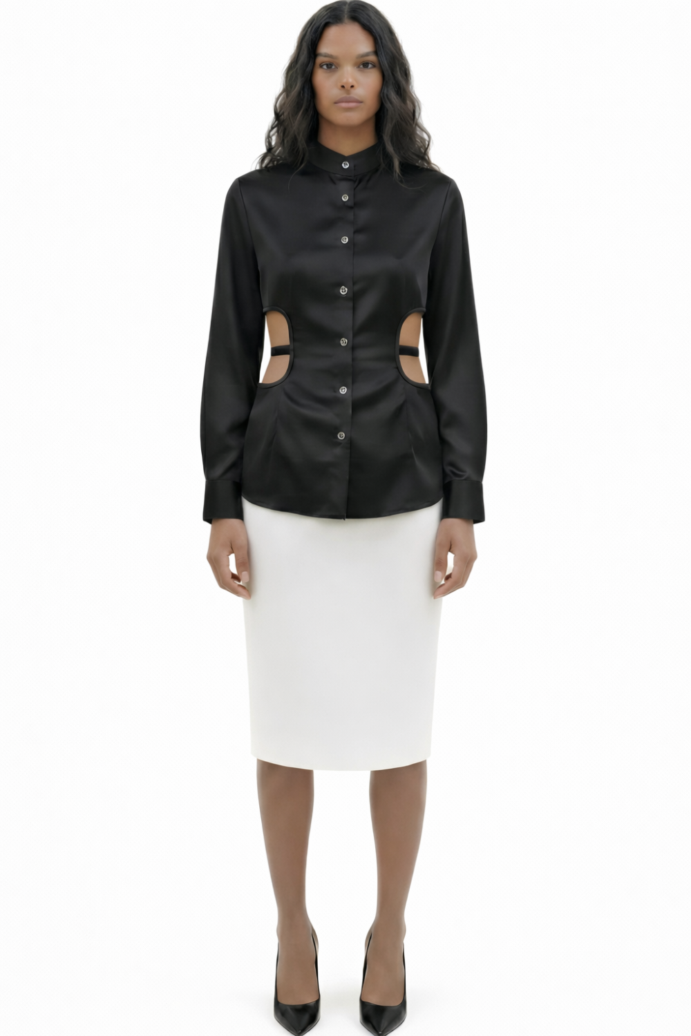 Cutout Silk Harness Shirt