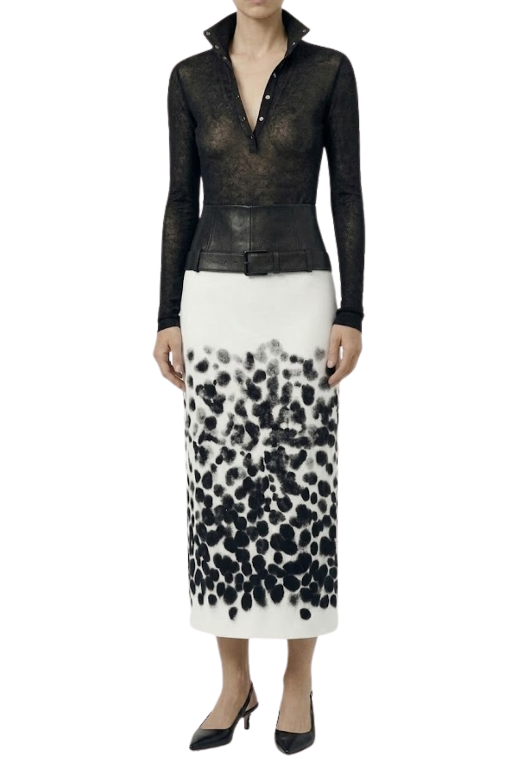 Ink Bloom Silk Skirt