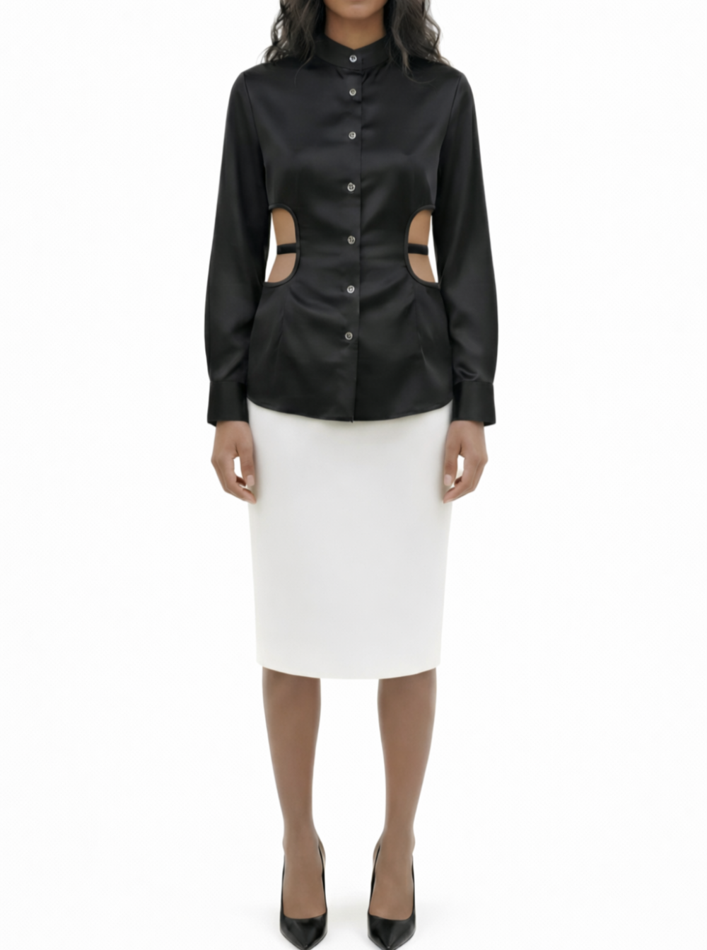 Cutout Silk Harness Shirt