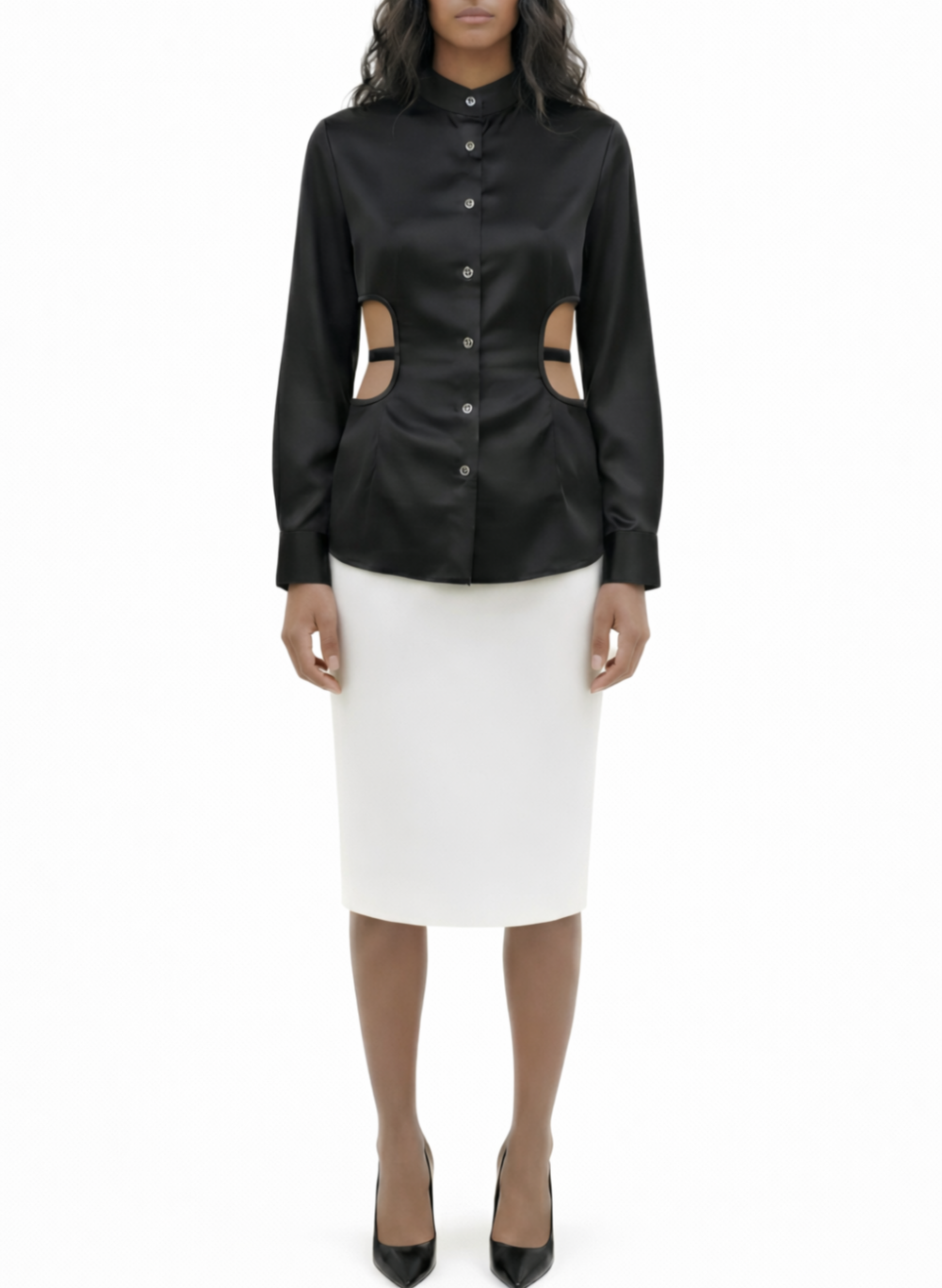 Cutout Silk Harness Shirt