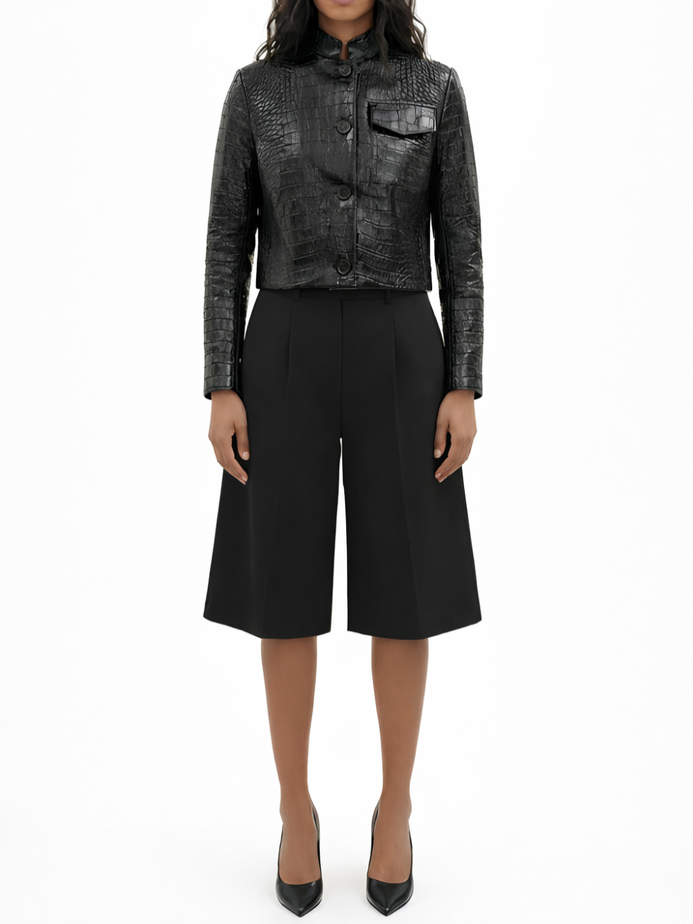 Croc Leather Jacket
