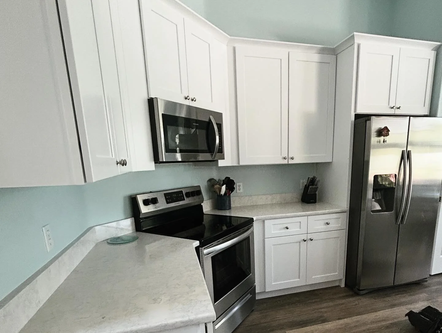 White shaker cabinets. Clean and elegant