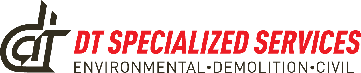 Logo for DT Specialized Services, offering environmental, demolition, and civil services.