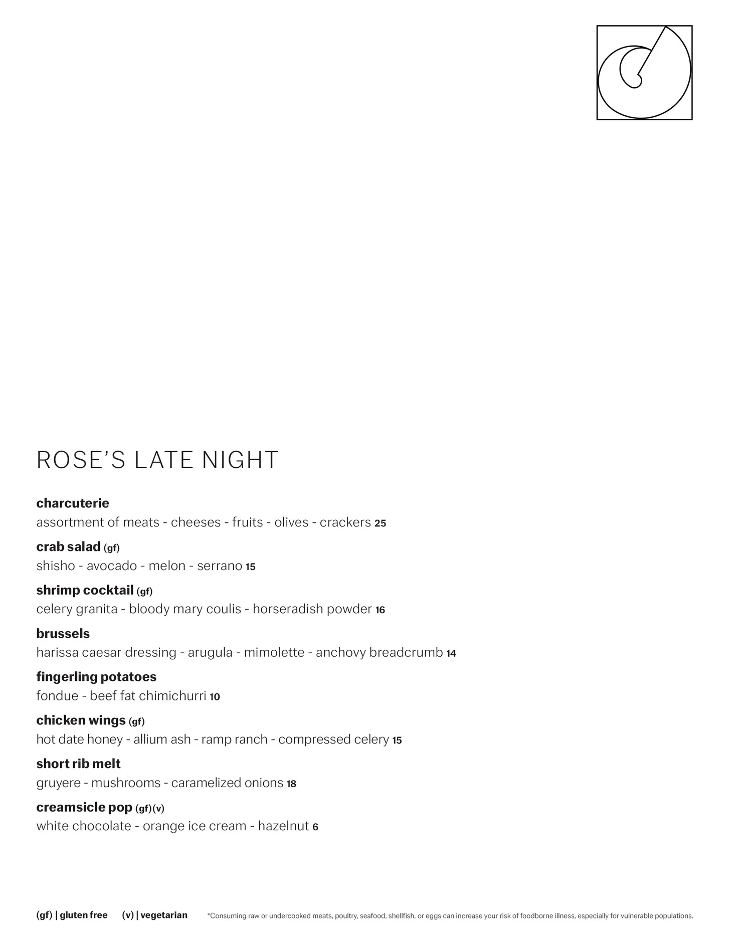 Roses Sheffield Menu.pdf Menu — Rose's