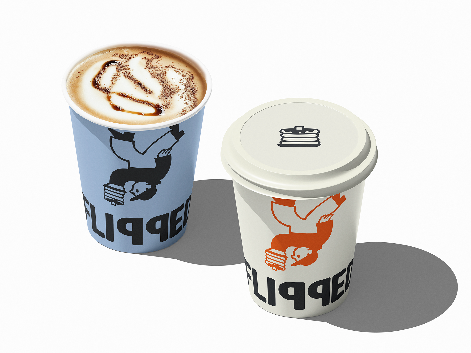 Two paper cups with the Logo