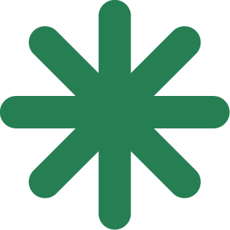 A green snowflake icon with multiple branches extending from a central point.
