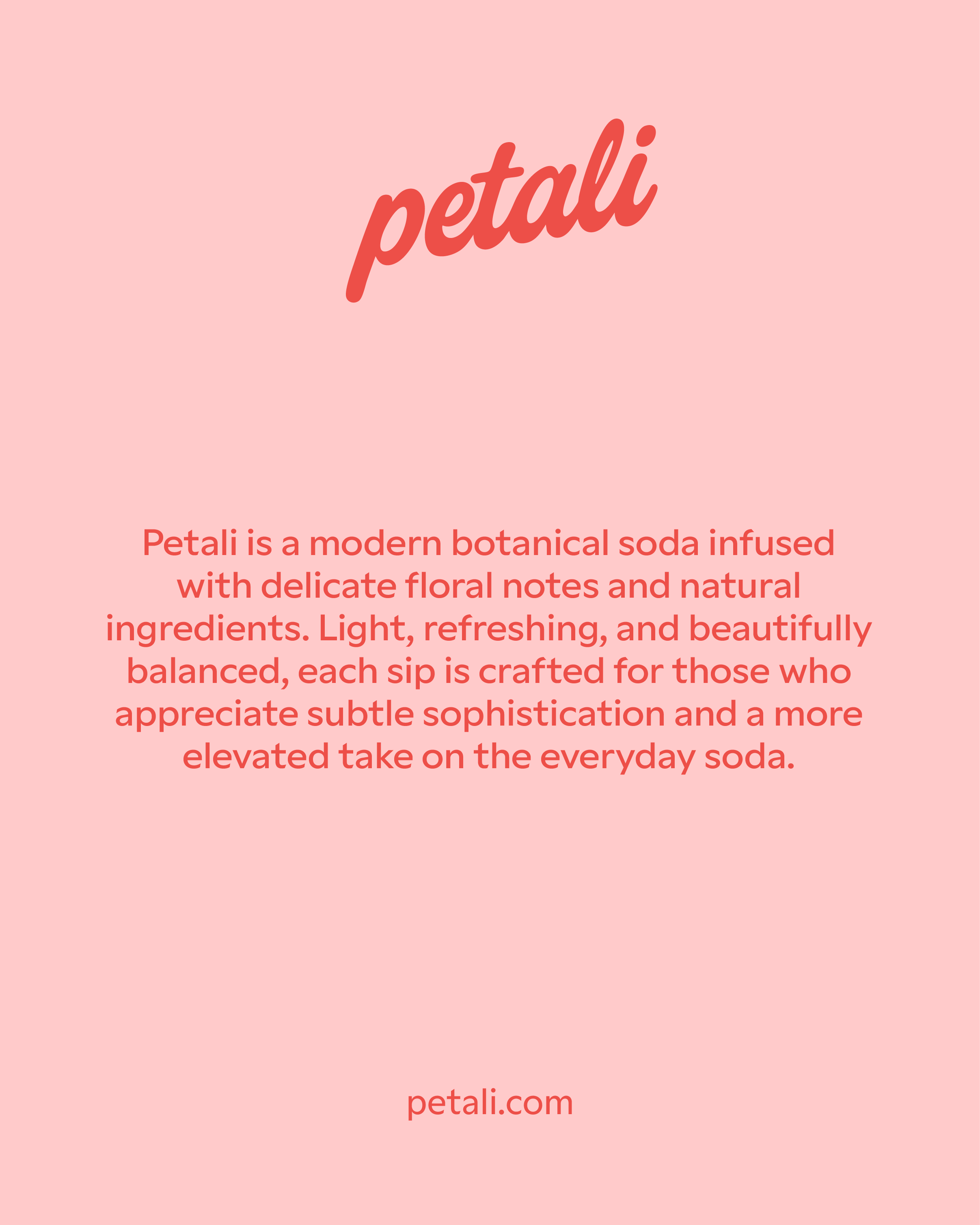 Poster of petali and description of soda