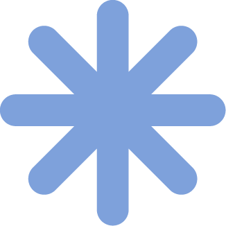 A blue snowflake icon on a black background.