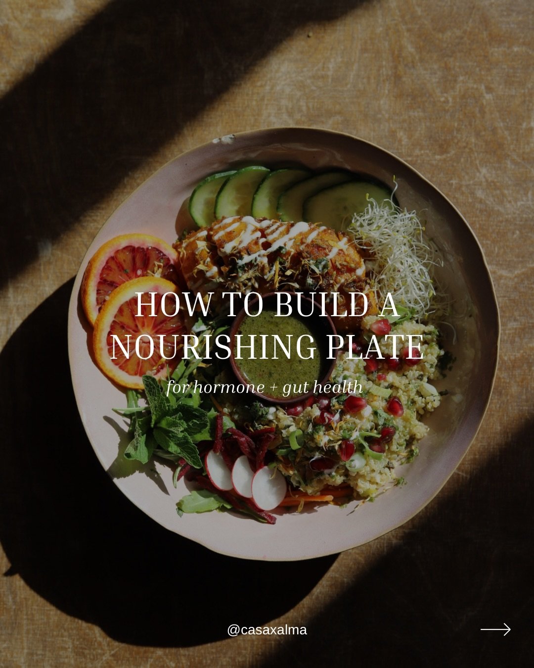 A nourishing plate doesn&rsquo;t have to be complicated. 🤍

Think protein + fiber-rich vegetables + complex carbs + healthy fats &mdash; a simple foundation for supporting steady energy, blood sugar, digestion, and hormone health.

It&rsquo;s not ab
