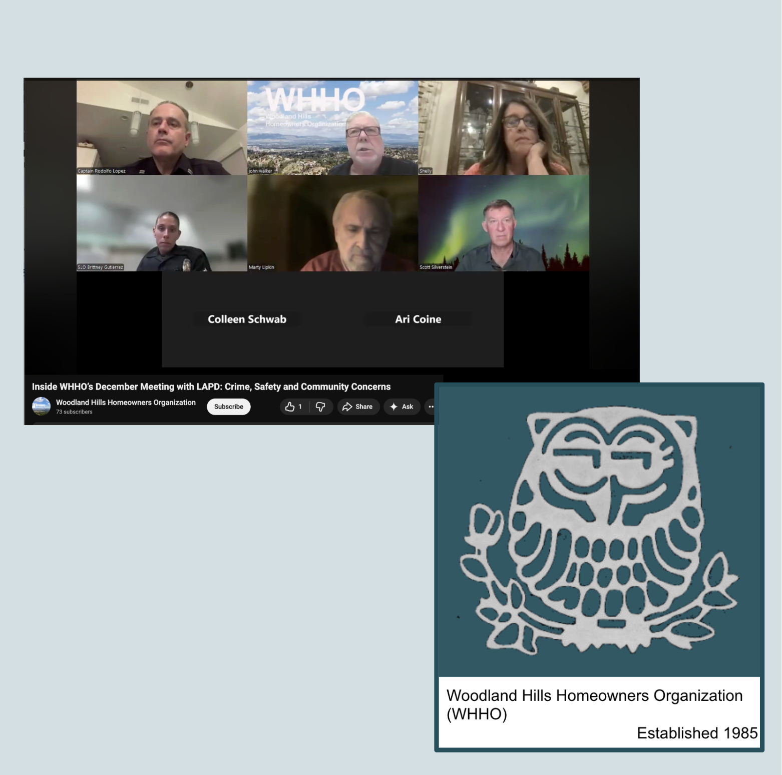 90 neighbors rallied on safety concerns at virtual meeting of Woodland Hills Home Owners Association (WHHO)