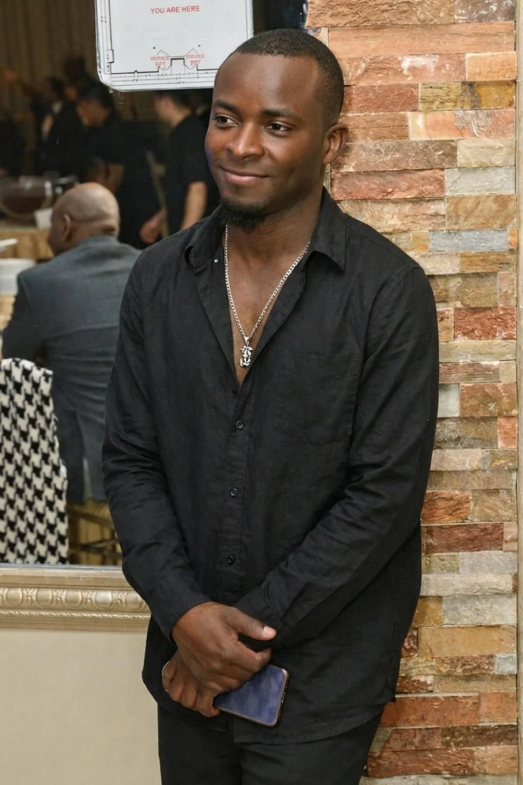 Reginald Duvillage waiting back stage before live performance. 