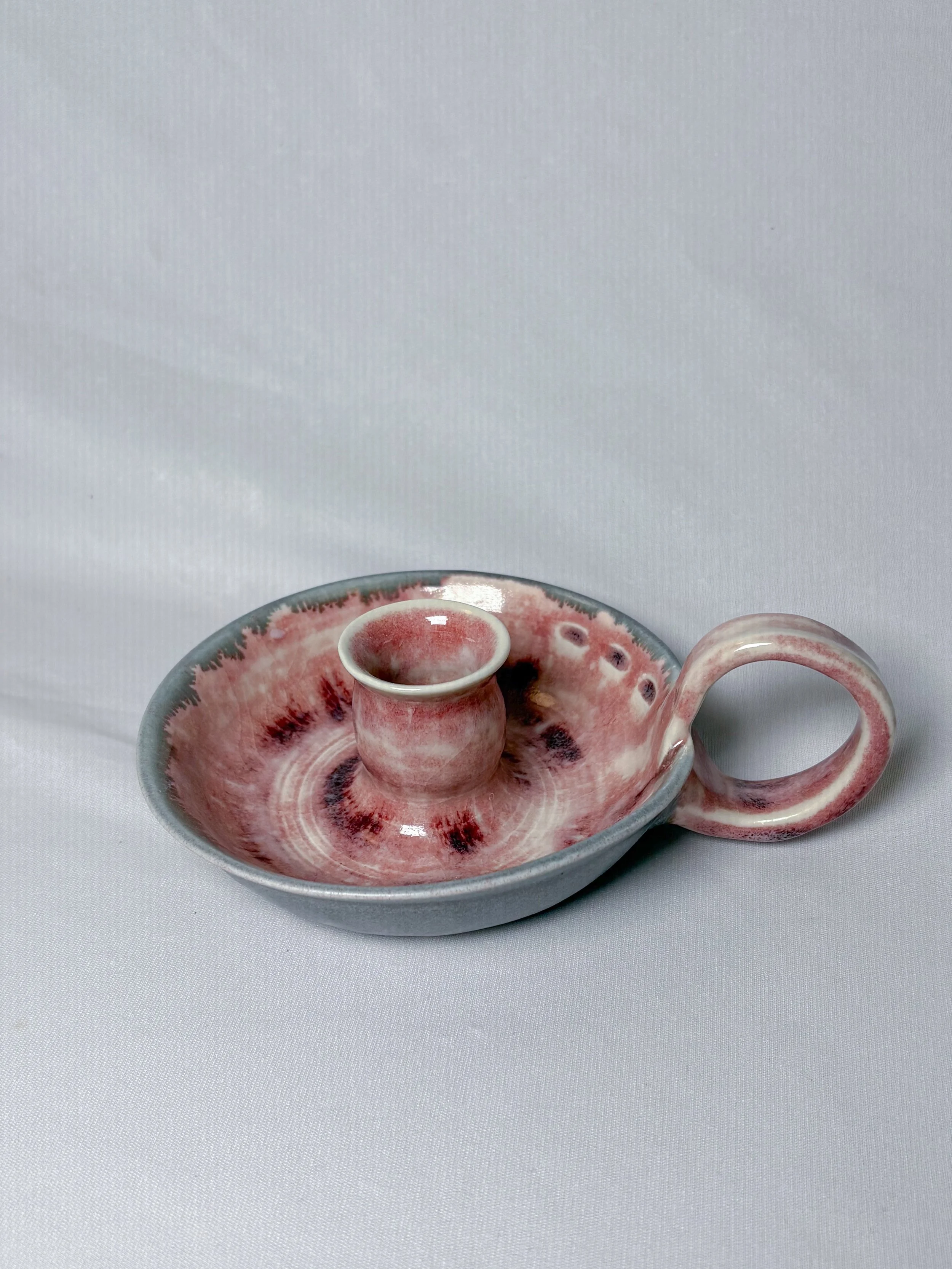 Oxblood Candlestick Holder 1