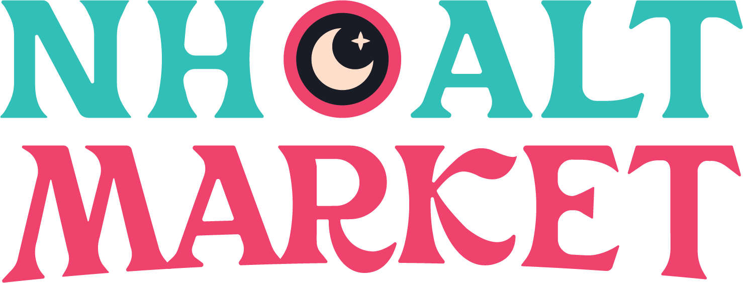 Colorful text reading 'NH Alt Market' with a graphic of a crescent moon and star inside a circle between the words.
