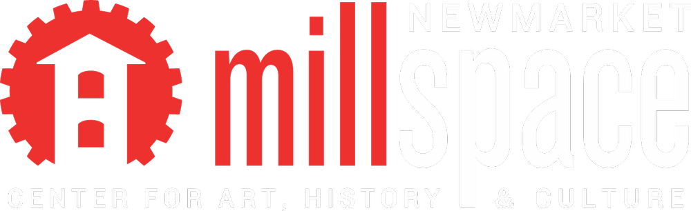 Logo for Newmarket Mill Space featuring a red gear around a house icon.