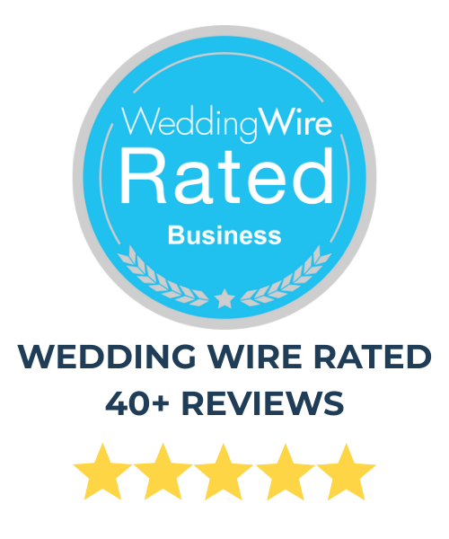 Seabrook Island Club is 'Wedding Wire Rated 40+ 5-Star Reviews' with five gold stars underneath.