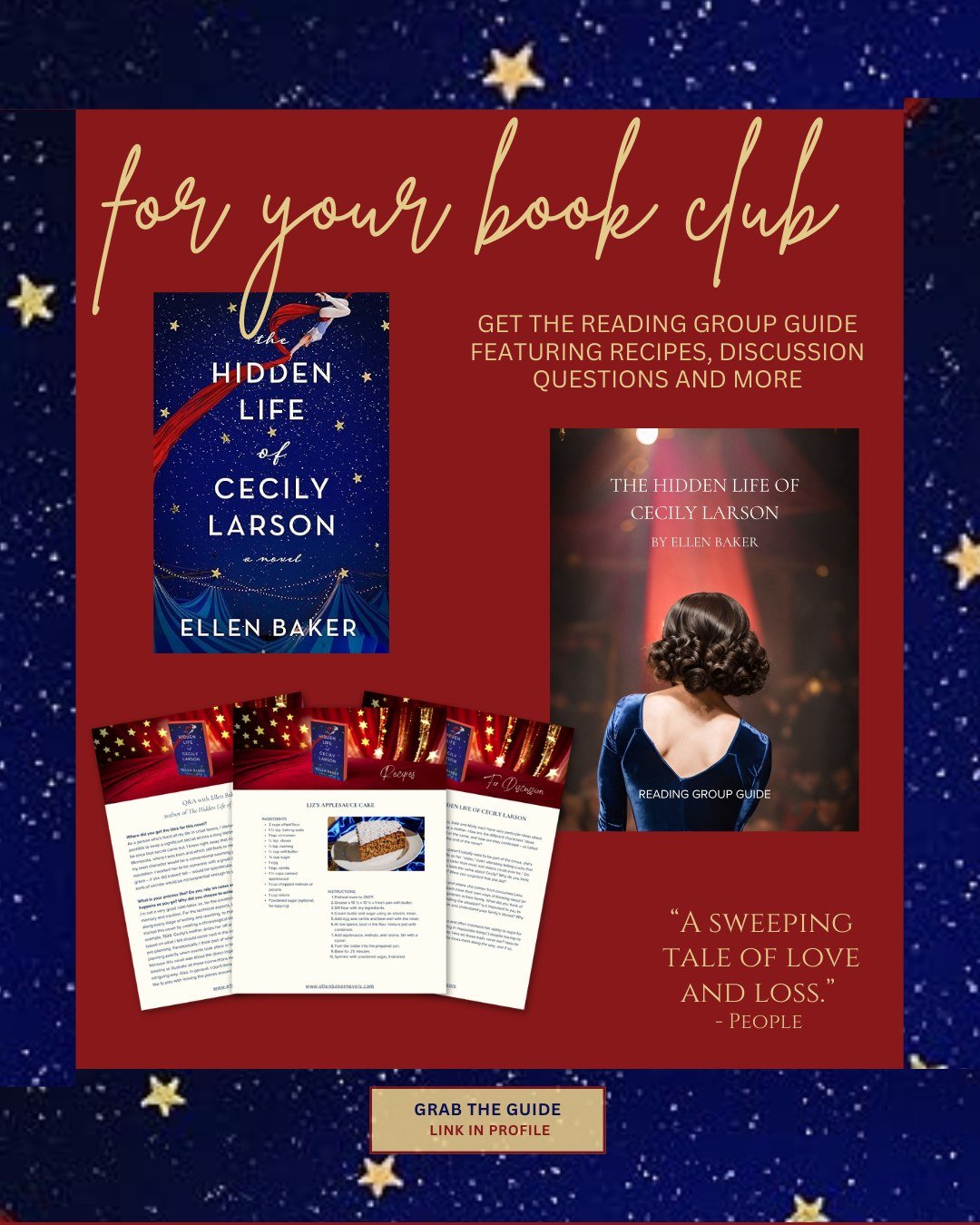Hey readers, if you&rsquo;re looking to host an easy, fun book club meeting with great food and great conversation, I created this free Reading Group Guide for THE HIDDEN LIFE OF CECILY LARSON just for you. Features discussion questions, a Q&amp;A wi