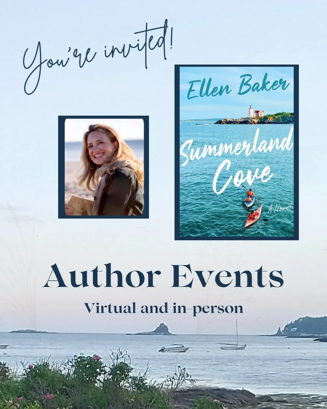 Join me on Zoom Tuesday, July 7, at 7 pm Eastern for a conversation about SUMMERLAND COVE. Free and open to all. Sign up at the link in bio. Or, if you&rsquo;re in Maine, I&rsquo;d love to see you on Thursday, July 9, in Old Orchard Beach (Jakeman Ha