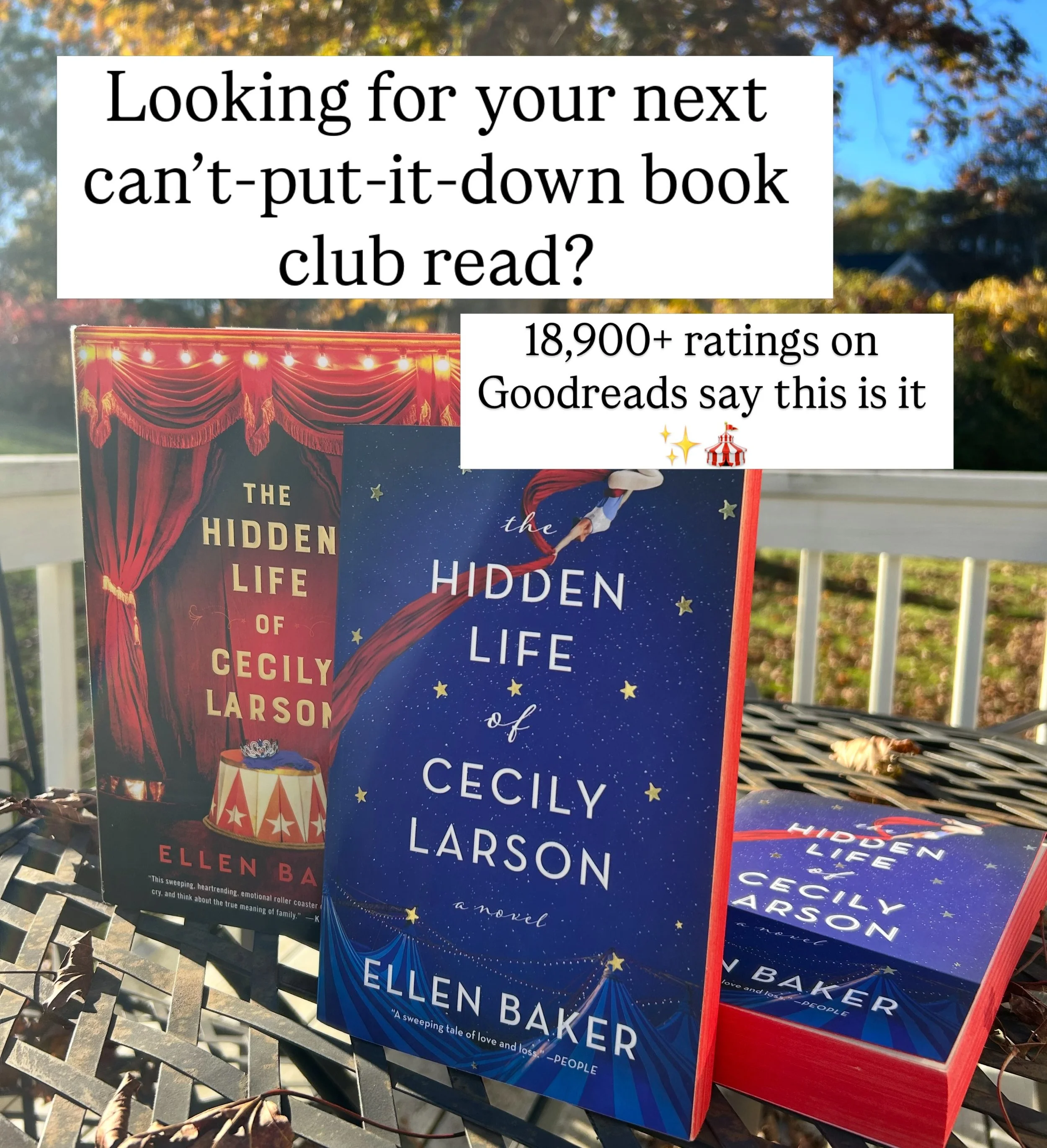 &ldquo;A family secret, a DNA test, a journey as rich and colorful as the early-day circus itself. Through Cecily Larson&rsquo;s hidden life, Ellen Baker tenderly examines, personal determination, lost love, family ties, and our innate need to discov