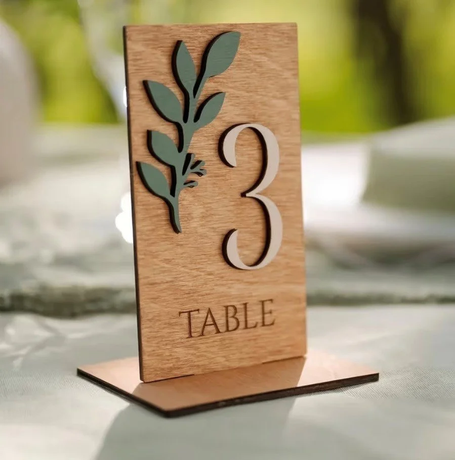 Warm Wood Crafted Table Numbers