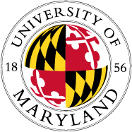 Seal of the University of Maryland featuring the Maryland State flag within the circular emblem.