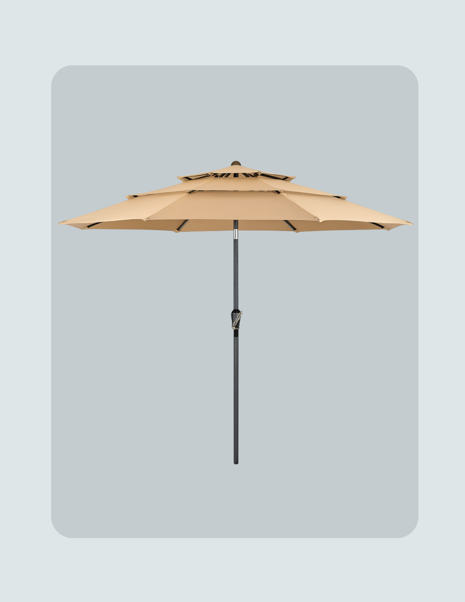 9ft Umbrella with Base (Color: Beige)
