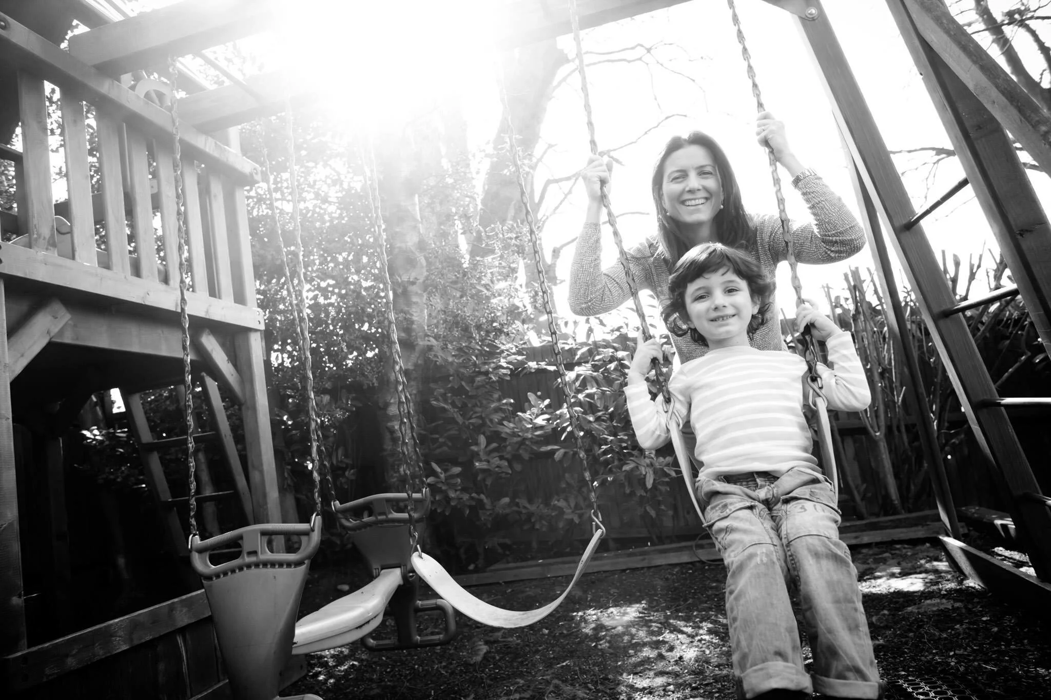 Black and white family photography