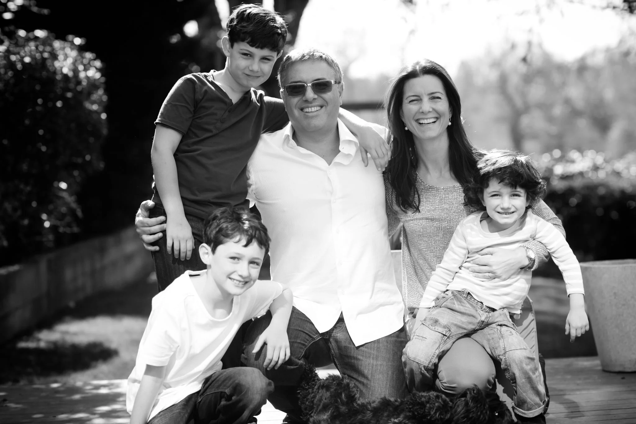Black and white family photography