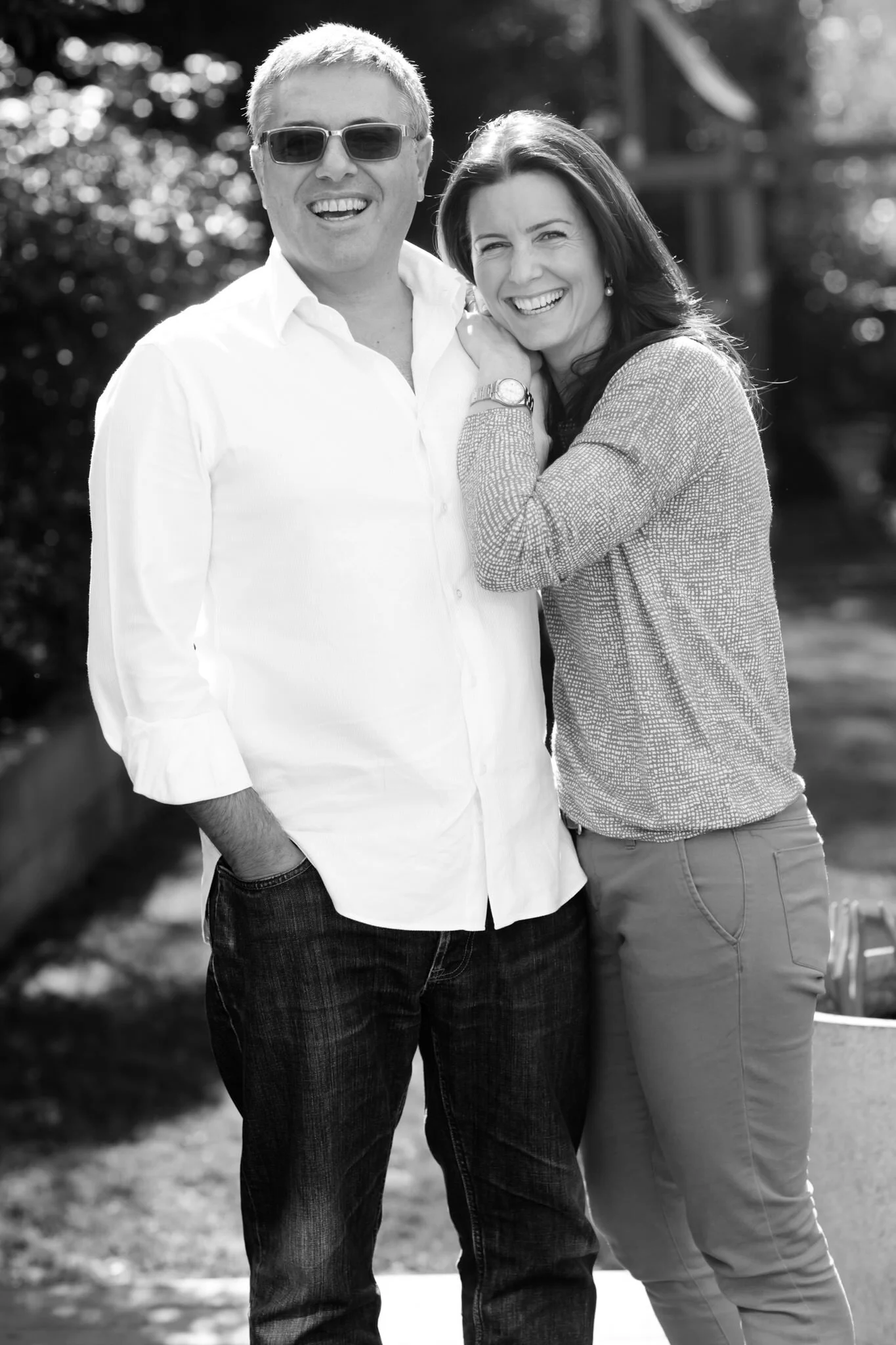 Black and white family photography