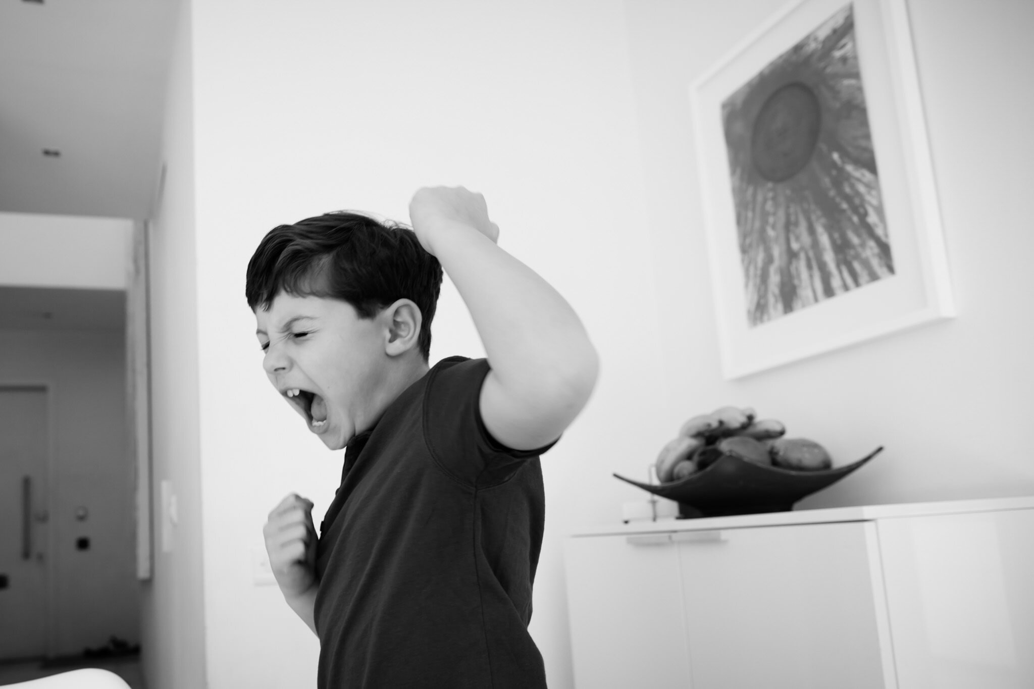 Black and white family photography