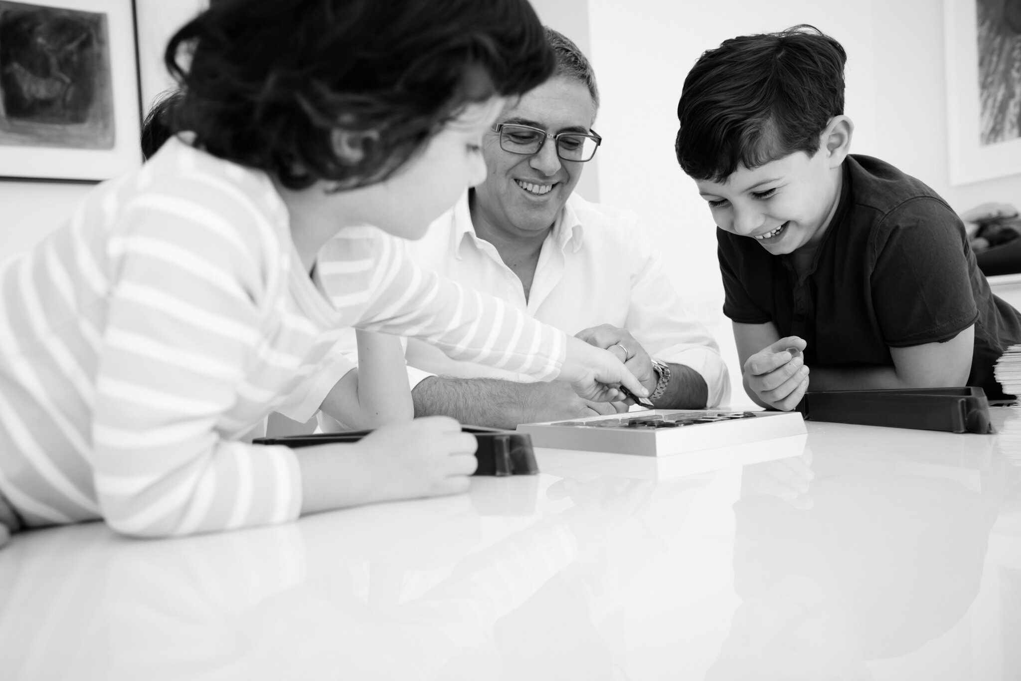 Black and white family photography