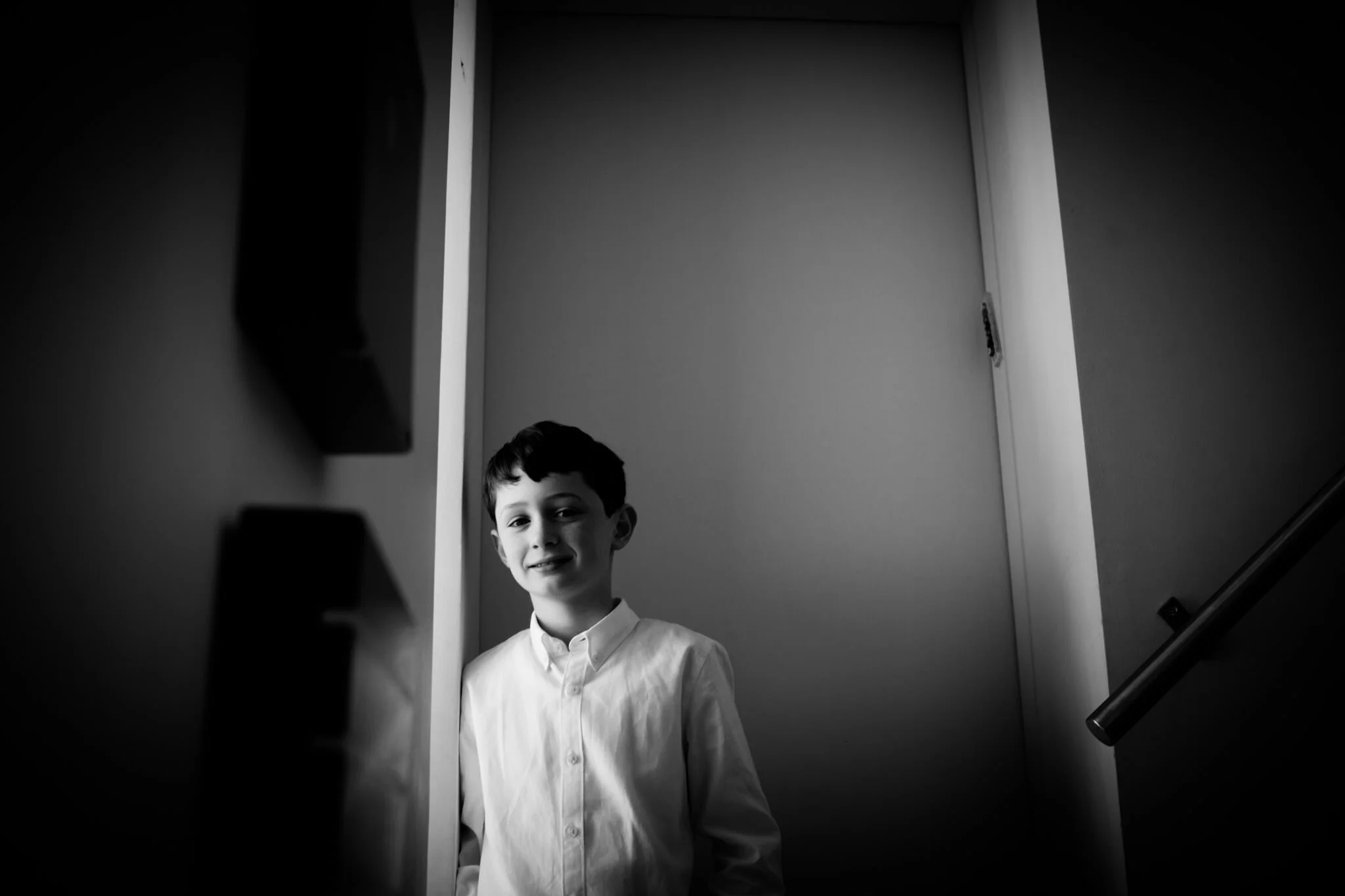 Black and white family photography