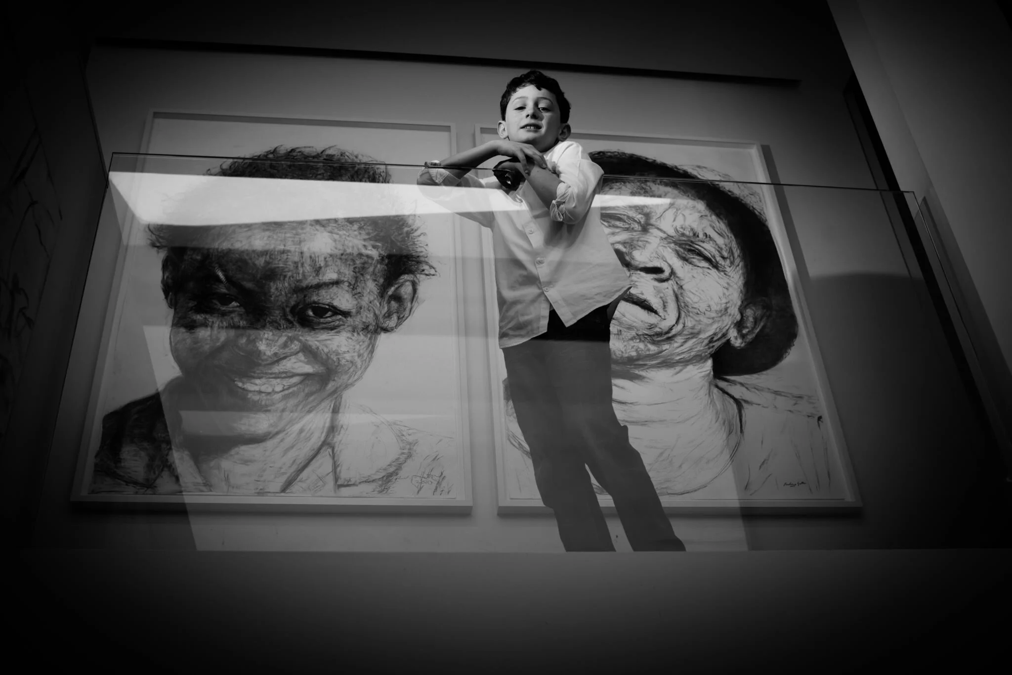 Black and white family photography