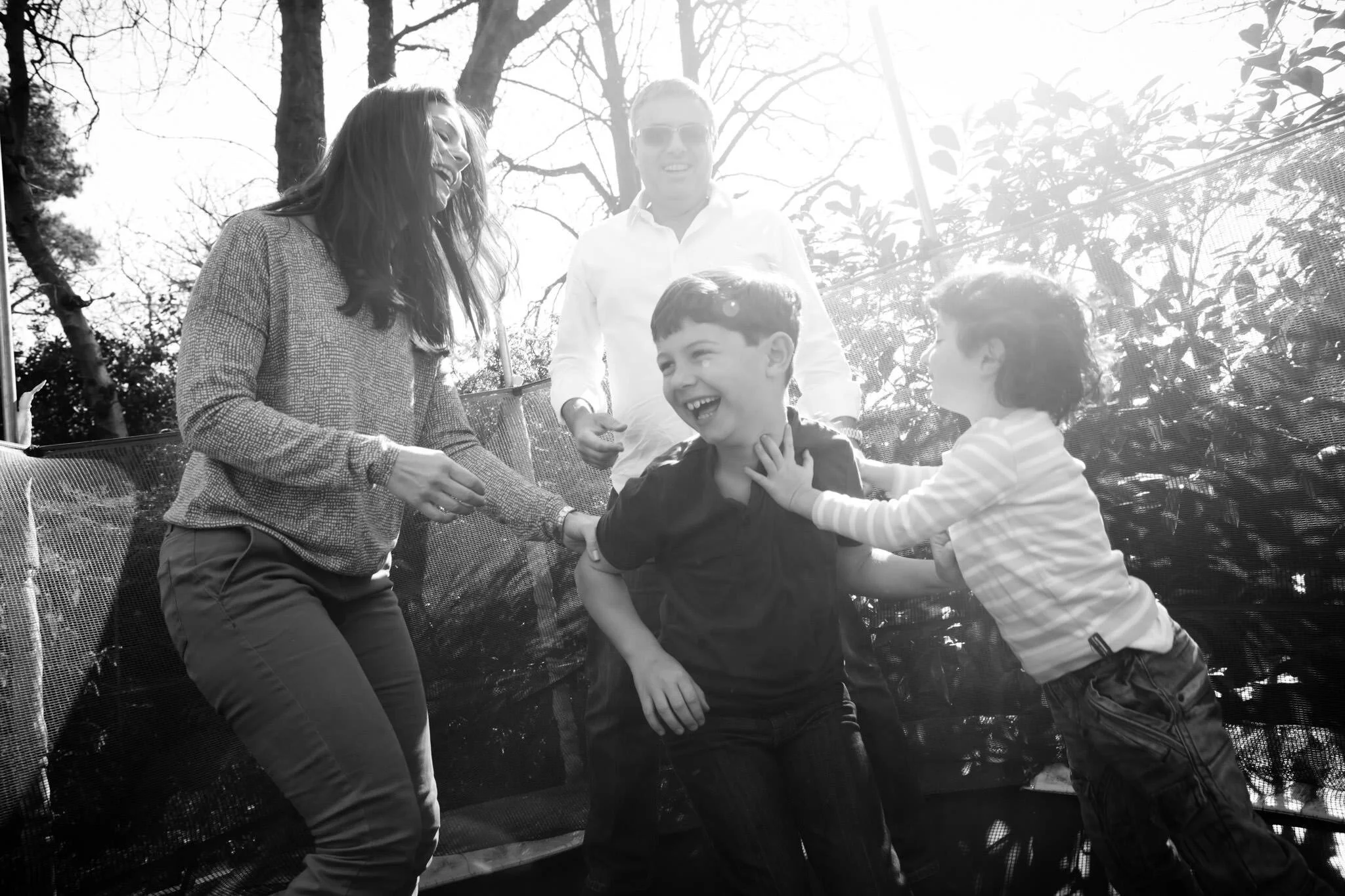 Black and white family photography
