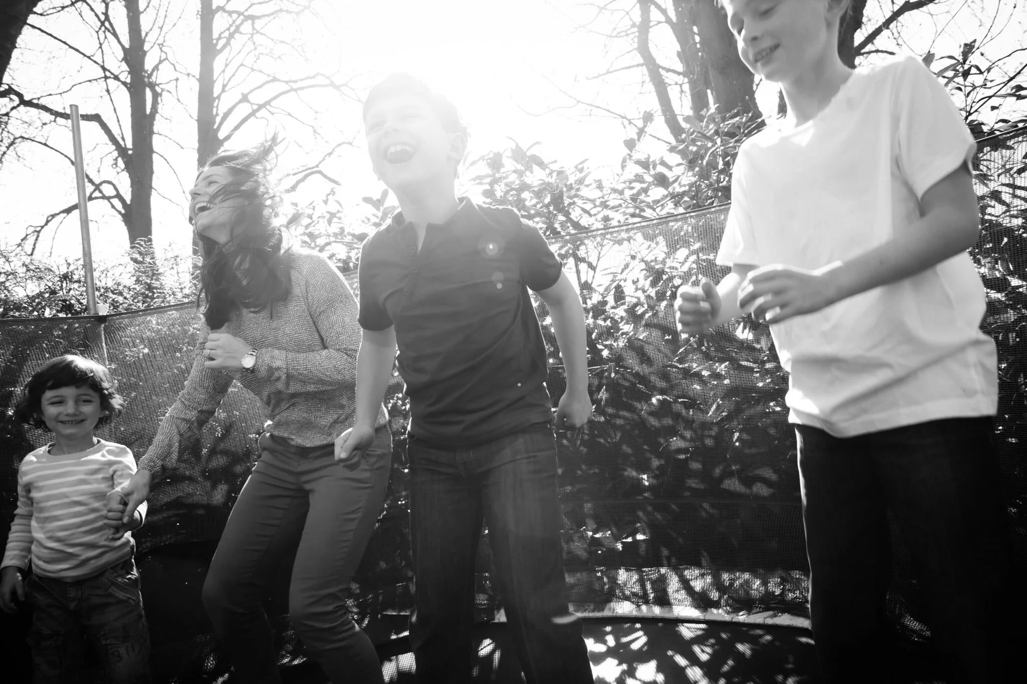 Black and white family photography