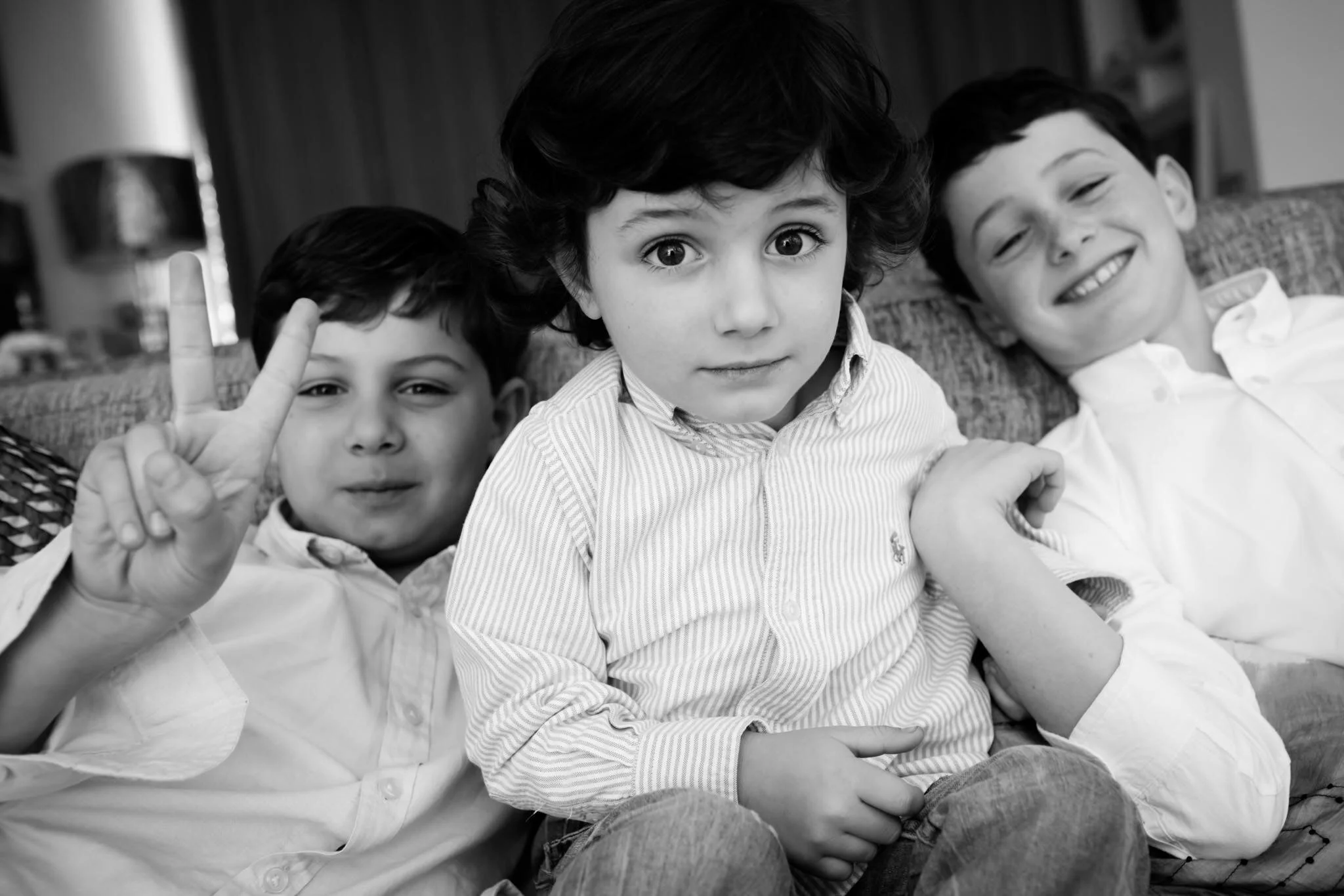 Black and white family photography