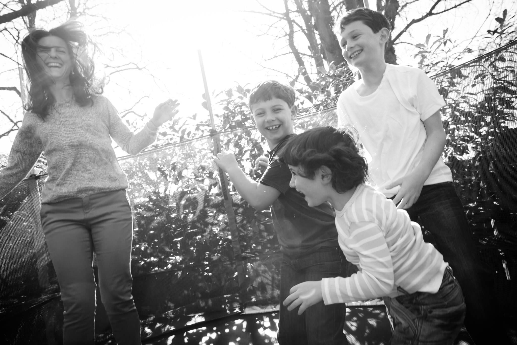 Black and white family photography