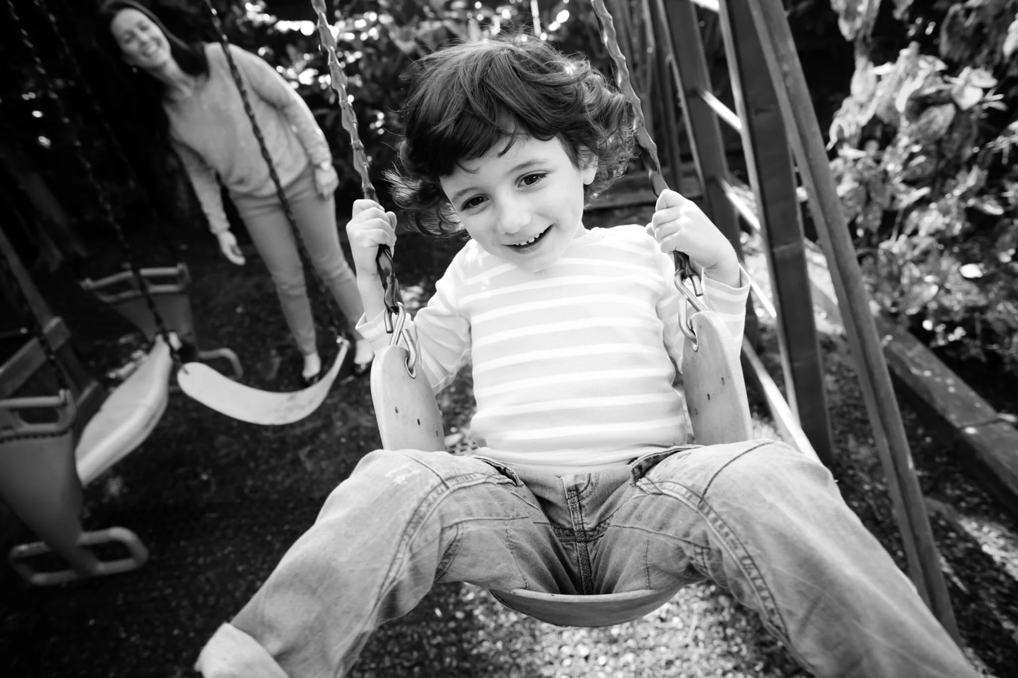 Black and white family photography