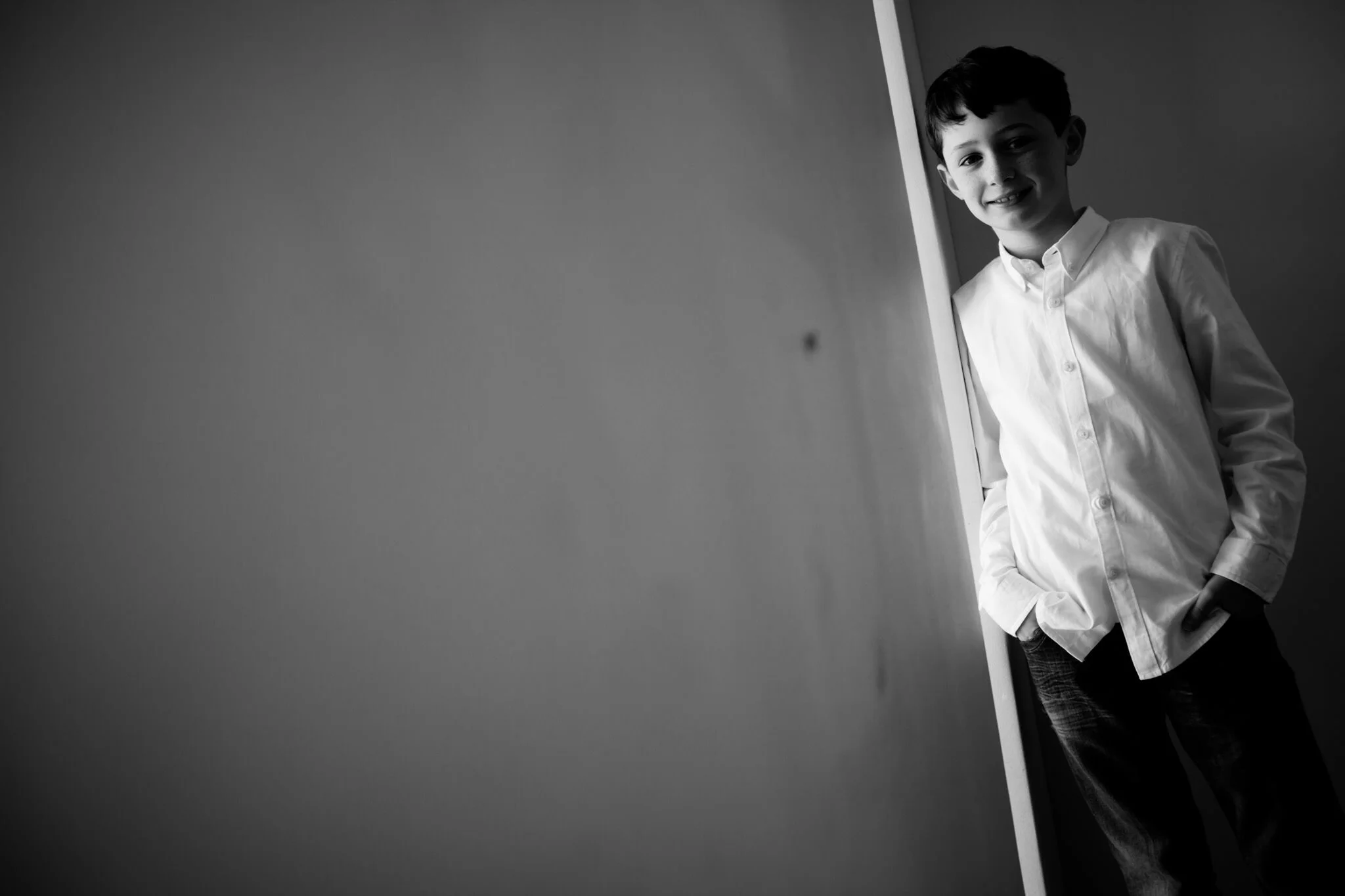 Black and white family photography