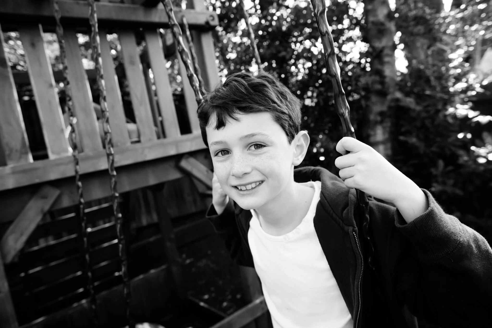 Black and white family photography