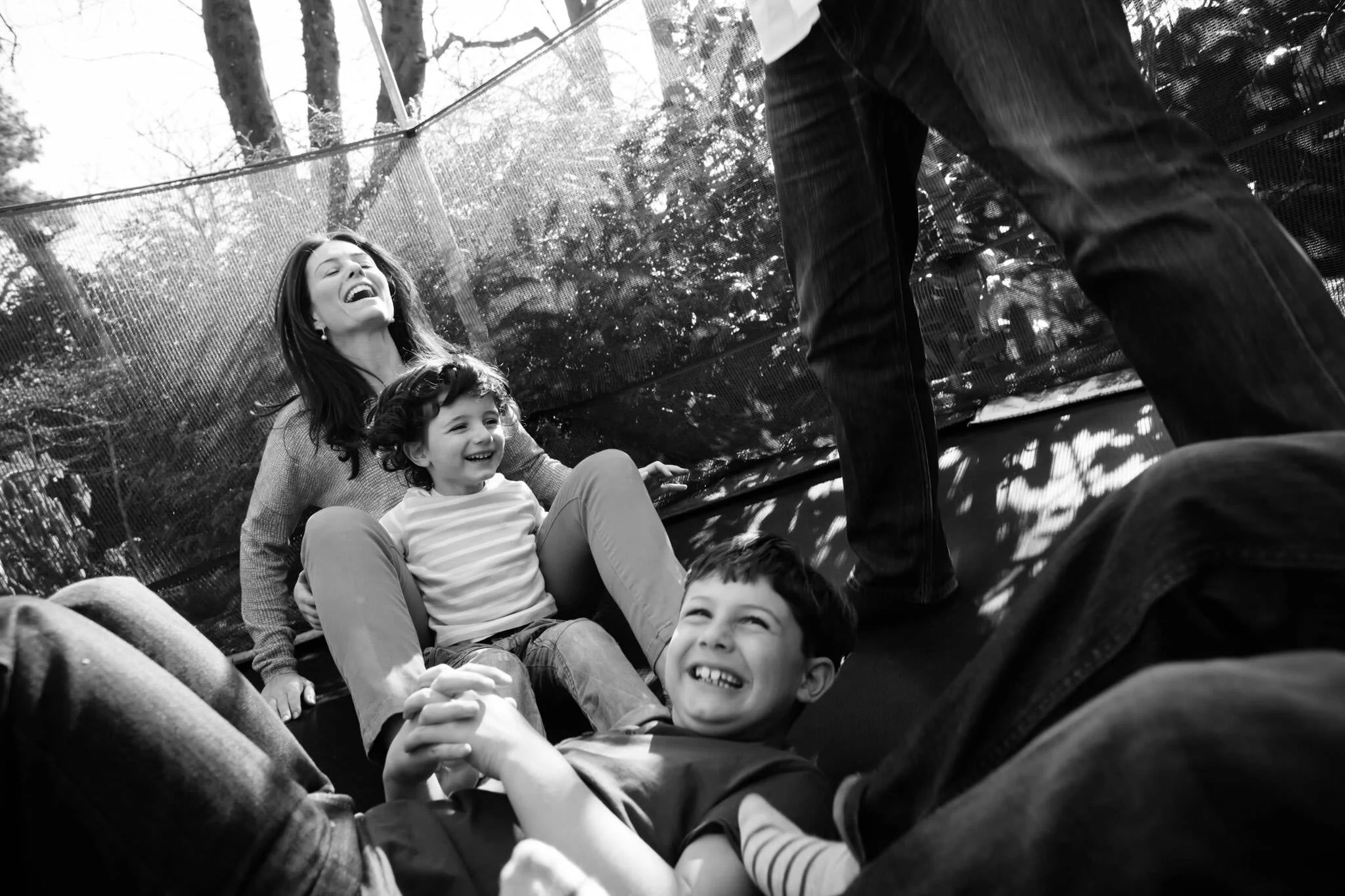 Black and white family photography