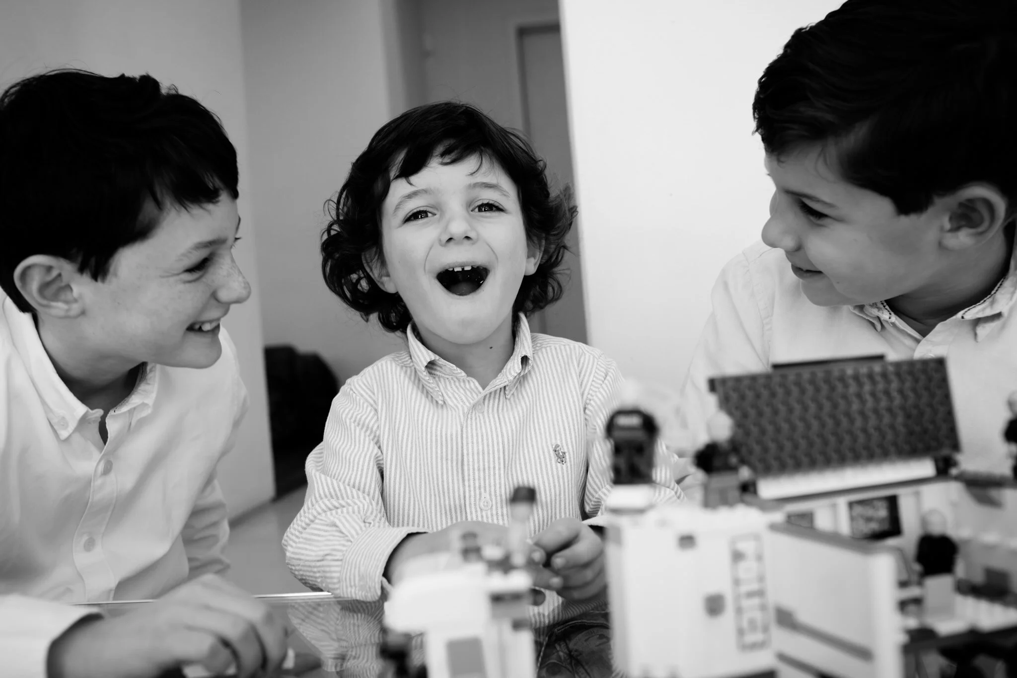 Black and white family photography