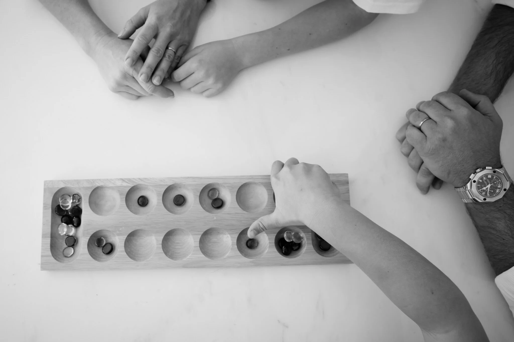 Black and white family photography