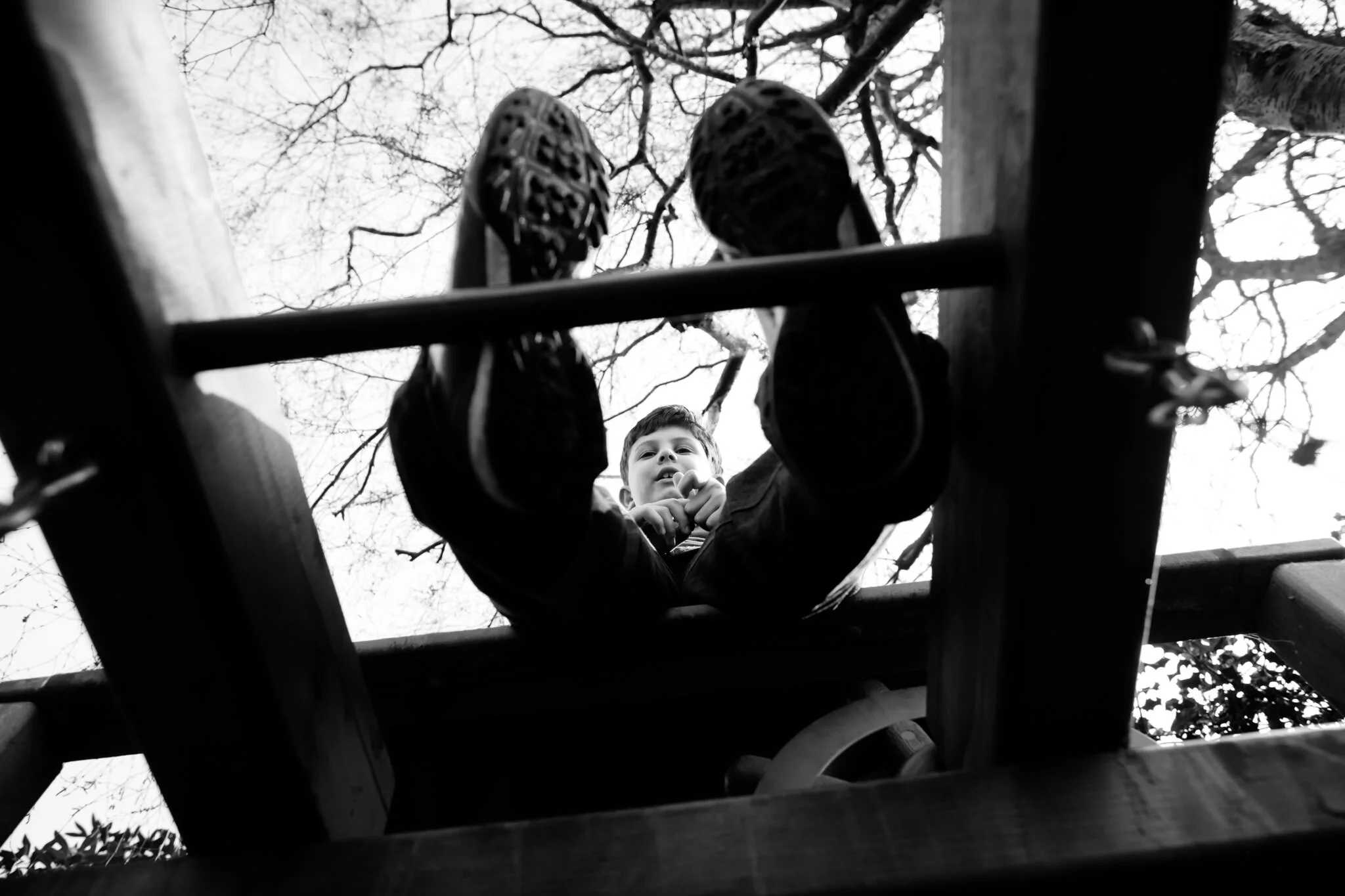 Black and white family photography