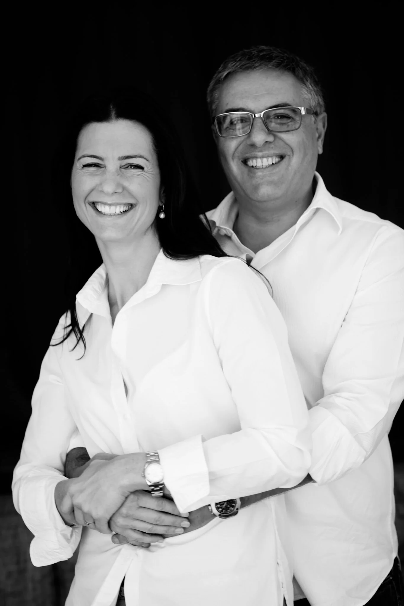 Black and white family photography