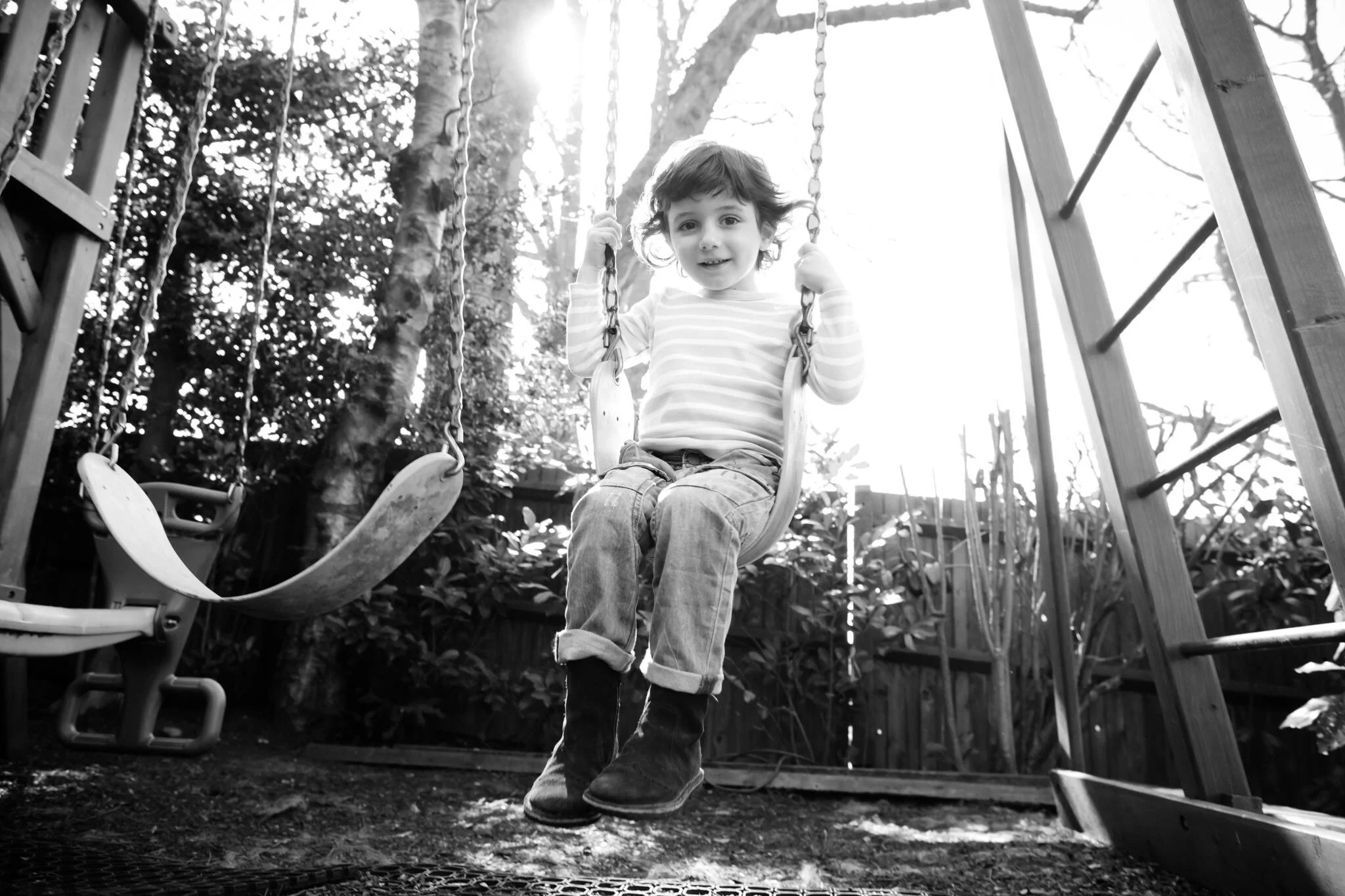 Black and white family photography