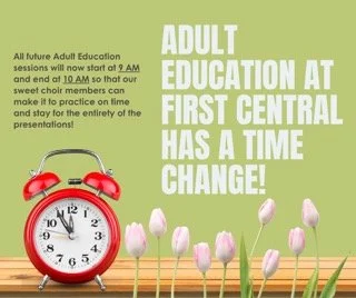 Adult Education Time Change! 
