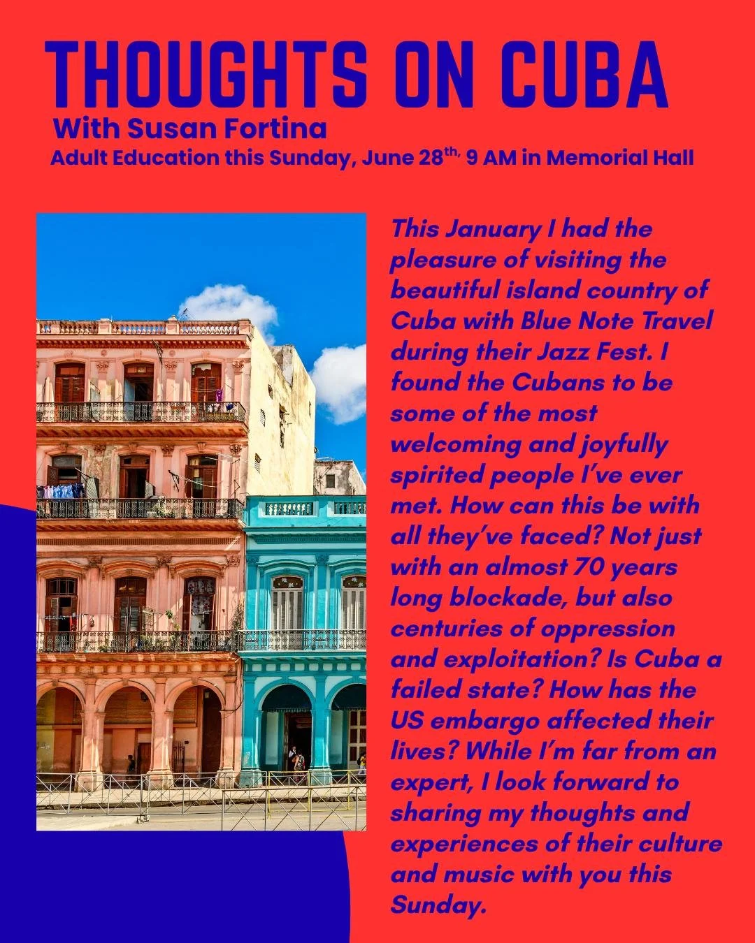 Adult Ed: Susan Fortina - Thoughts on Cuba
