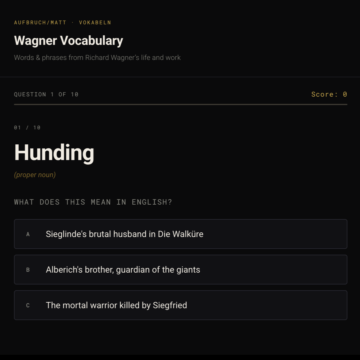 Vocabulary Quiz