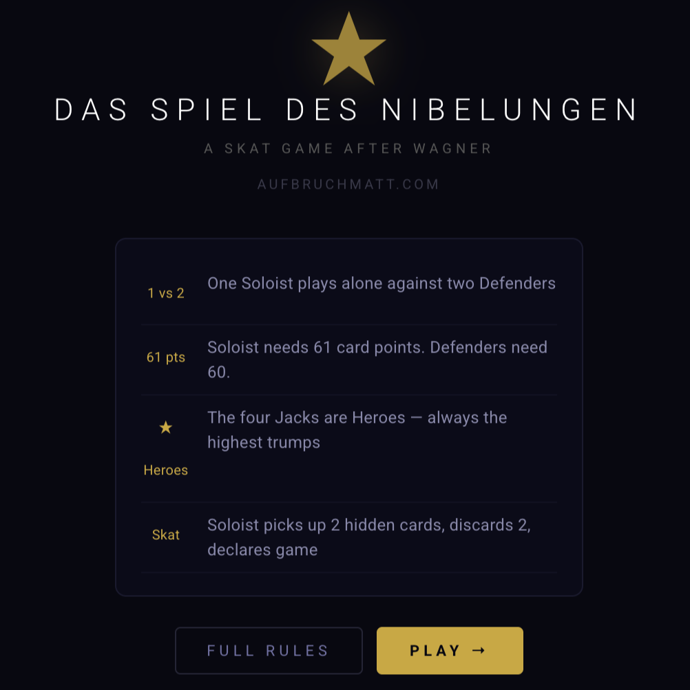 Das Spiel des Nibelungen: A Skat Game After Wagner