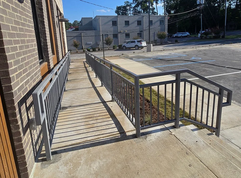 handrails for stairs and wheelchair ramp